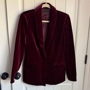 INC International Concepts Velvet Shawl Collar Blazer - Deep Wine